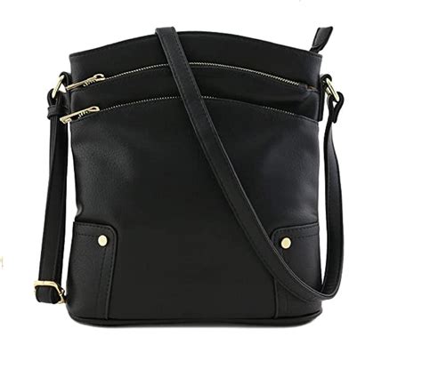 Leather crossbody bag in black 